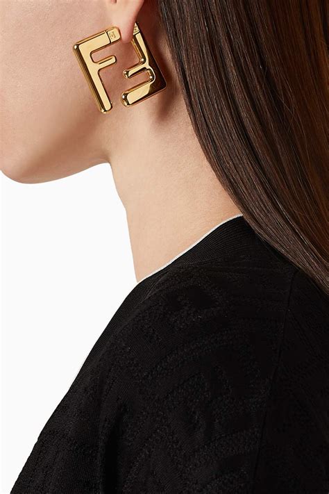 f is fendi earring|f is Fendi earrings gold.